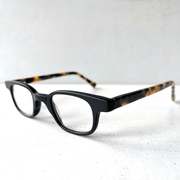 Vintage NEW Acetate +3.00 Reading Glasses PETITE Fit Matte Black Little Square - Picture 7 of 15